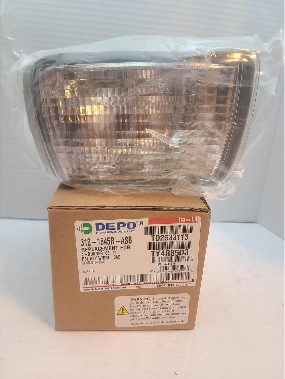 Depo Replacement Headlight Toyota Four Runner 03-05 312-1645R-ASB New
